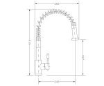 Смеситель кухонный Genebre Inox выдвижной излив (65207186066) 51504